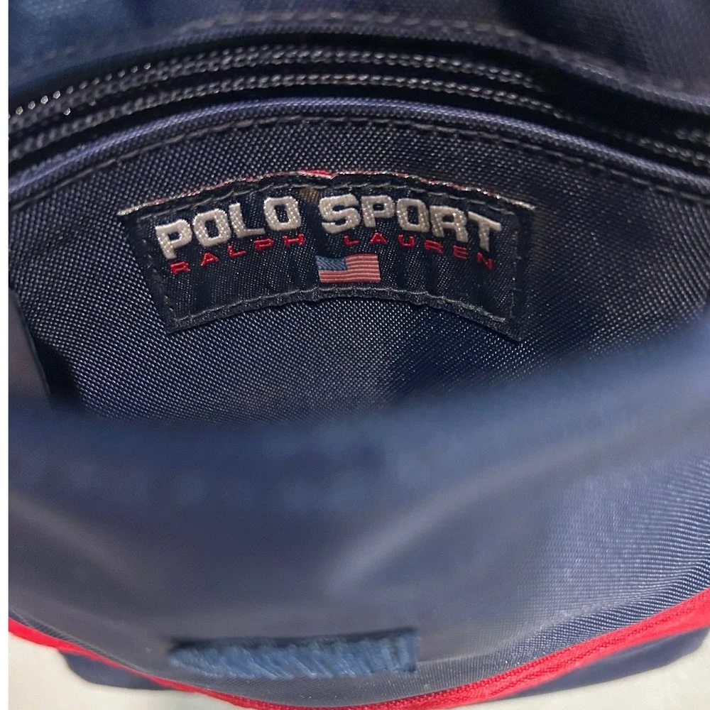 Polo Sport Ralph Lauren Crossbody Bag Navy Blue Red Vintage 90s Nylon